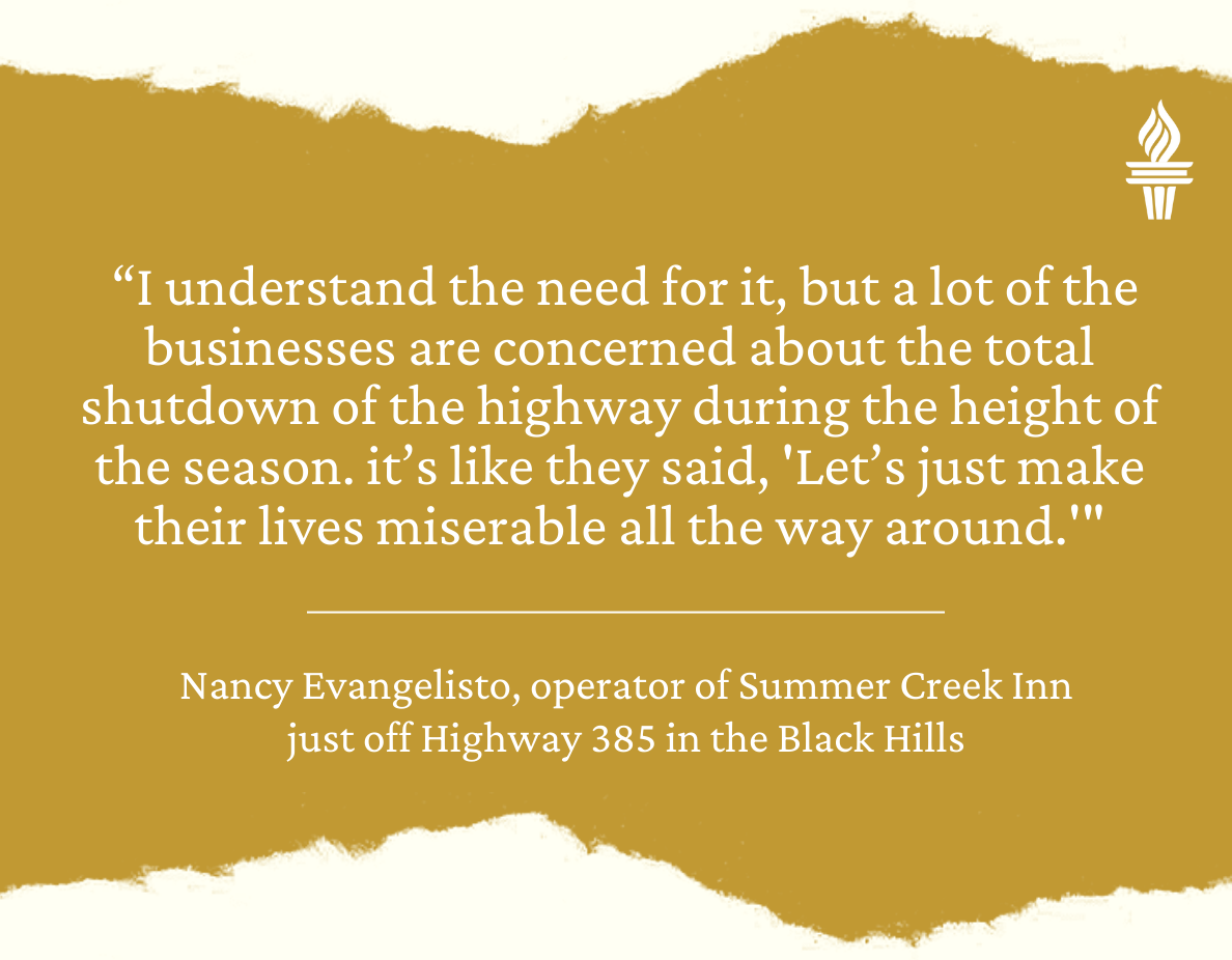 Quote from Nancy Evangelisto, operator of Summer Creek Inn