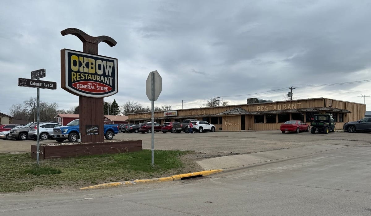 The exterior of Oxbow Restaurant in De Smet, South Dakota.