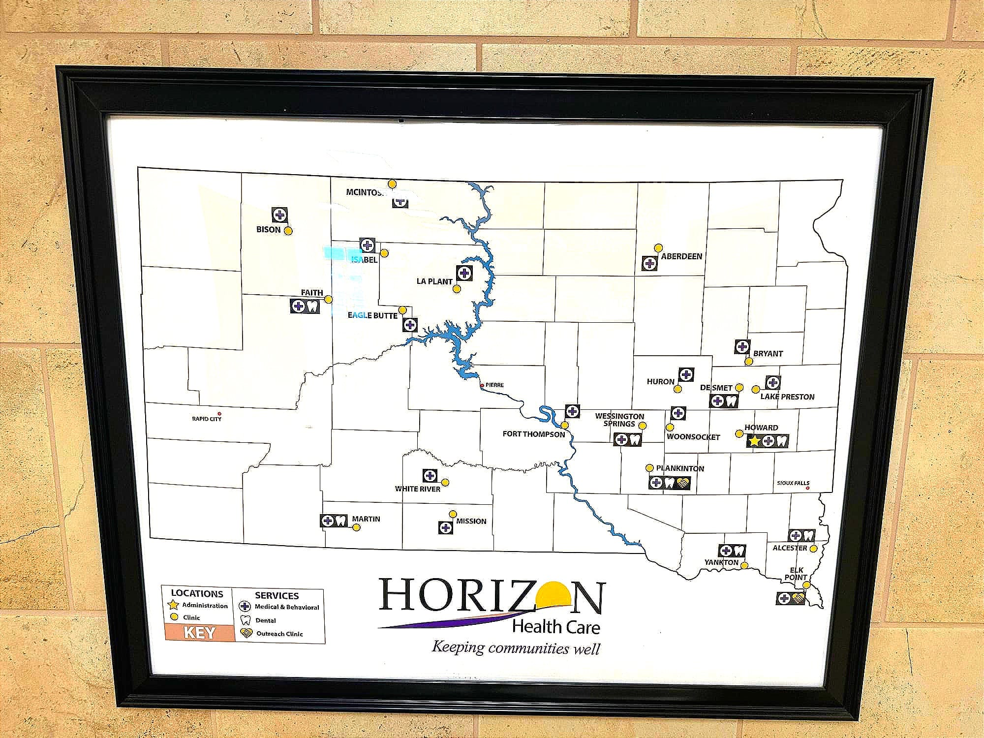 The Horizon Health footprint of clinics in South Dakota