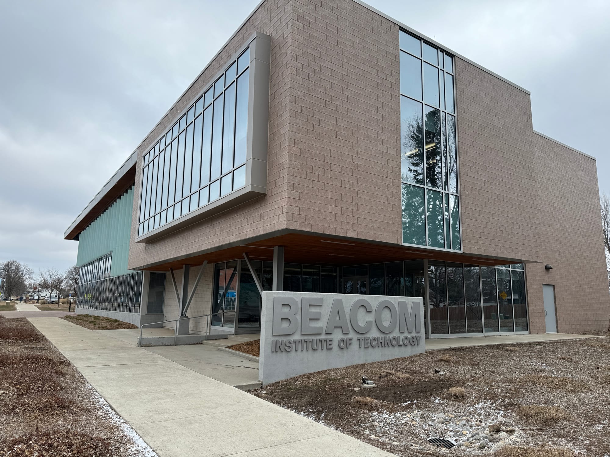 The exterior of the Beacom Institute of Technology on the Dakota State University campus.