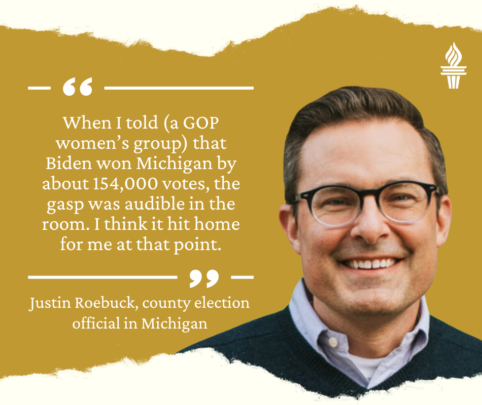 Quote from Justin Roebuck, a Michigan county election official