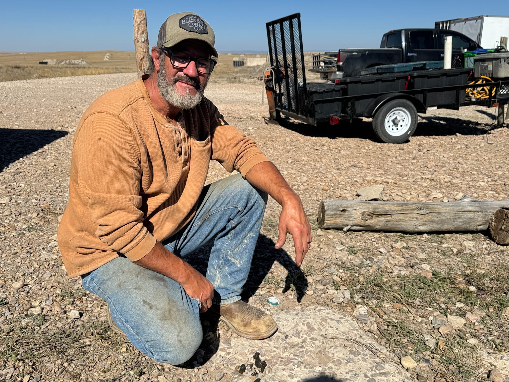 Wayne Corriea, shown outside his Igloo, S.D., bunker on Oct. 4, 2024