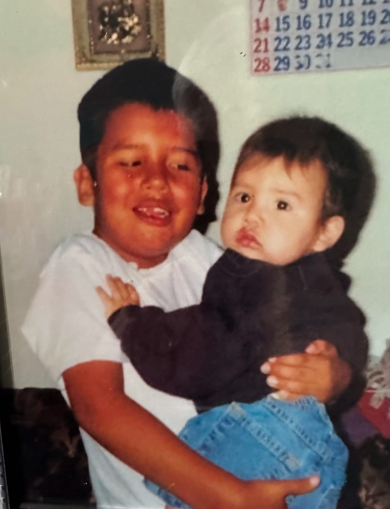 Zane Zephier (left) is pictured with his younger brother, Zander, in a family photo. 