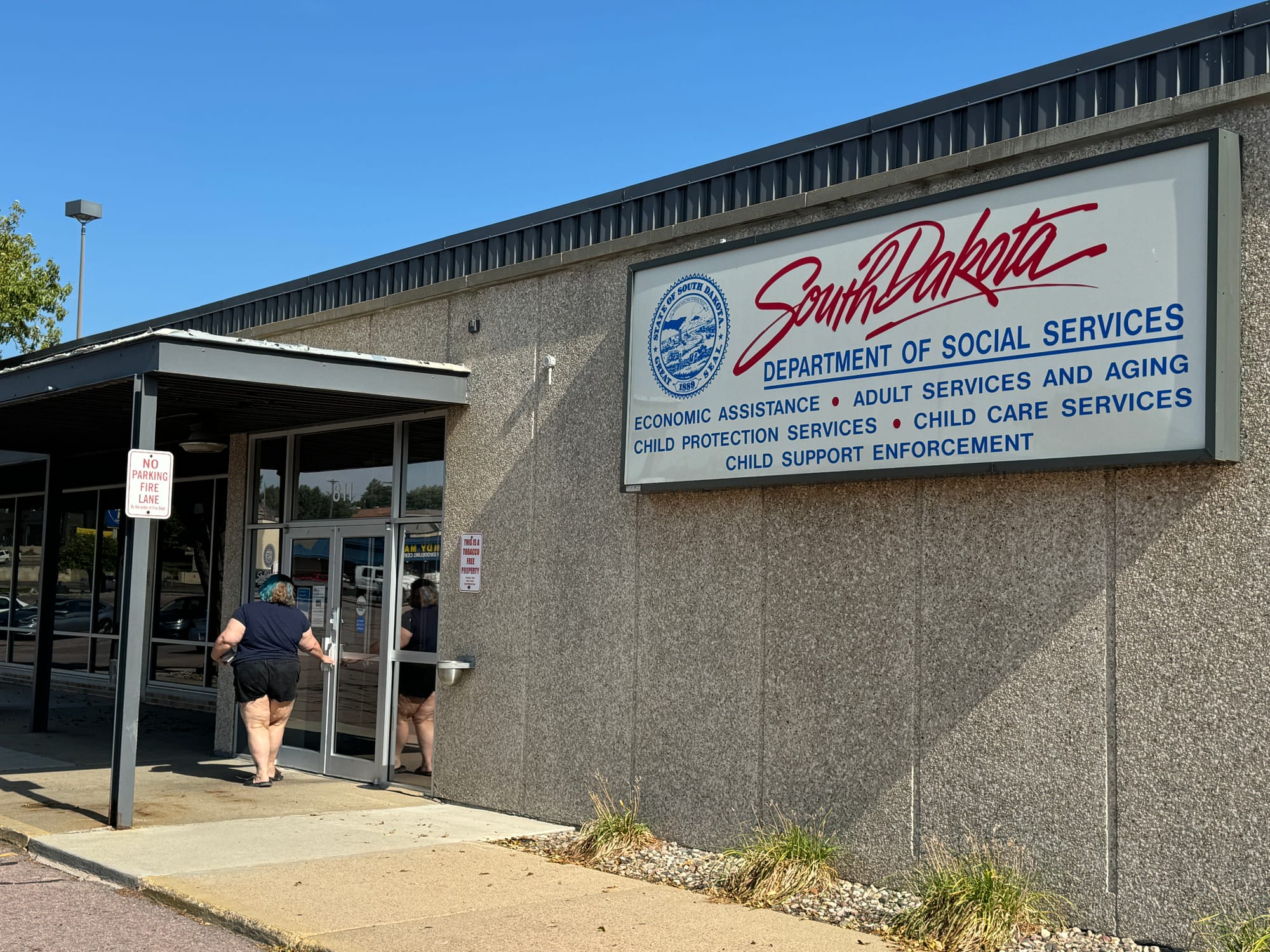 The exterior of the Department of Social Services in Sioux Falls, South Dakota