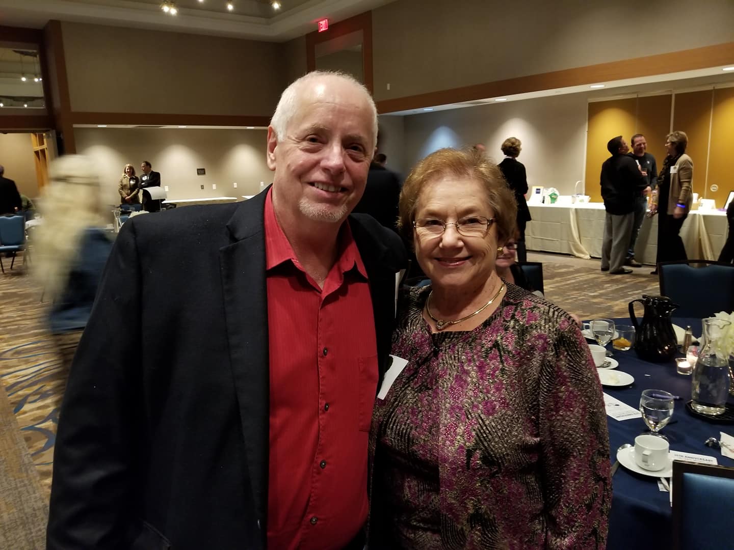 Dave Johnson  poses with longtime board member Sheila Reding.