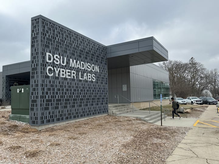The outside of the Dakota State University Madison Cyber Labs building.